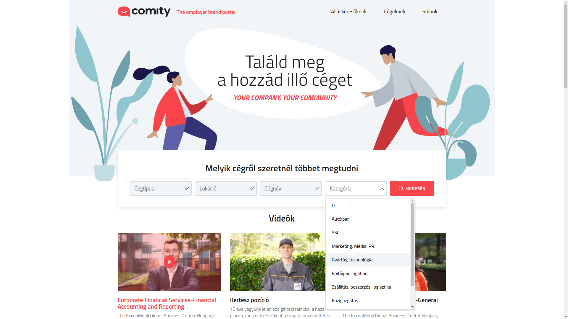 Employer branding portal with CMS